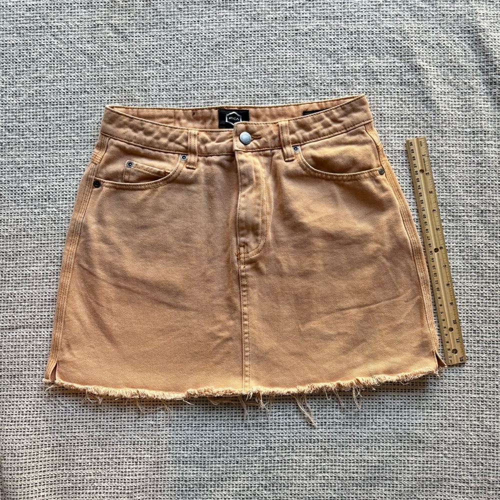 RVCA rust colored Mini Jean Skirt